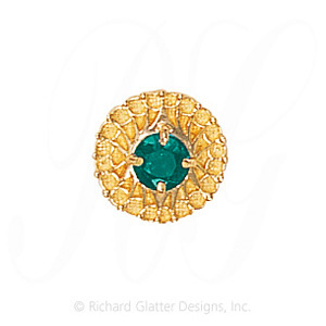 GS440 E - 14 Karat Gold Emerald Slide 